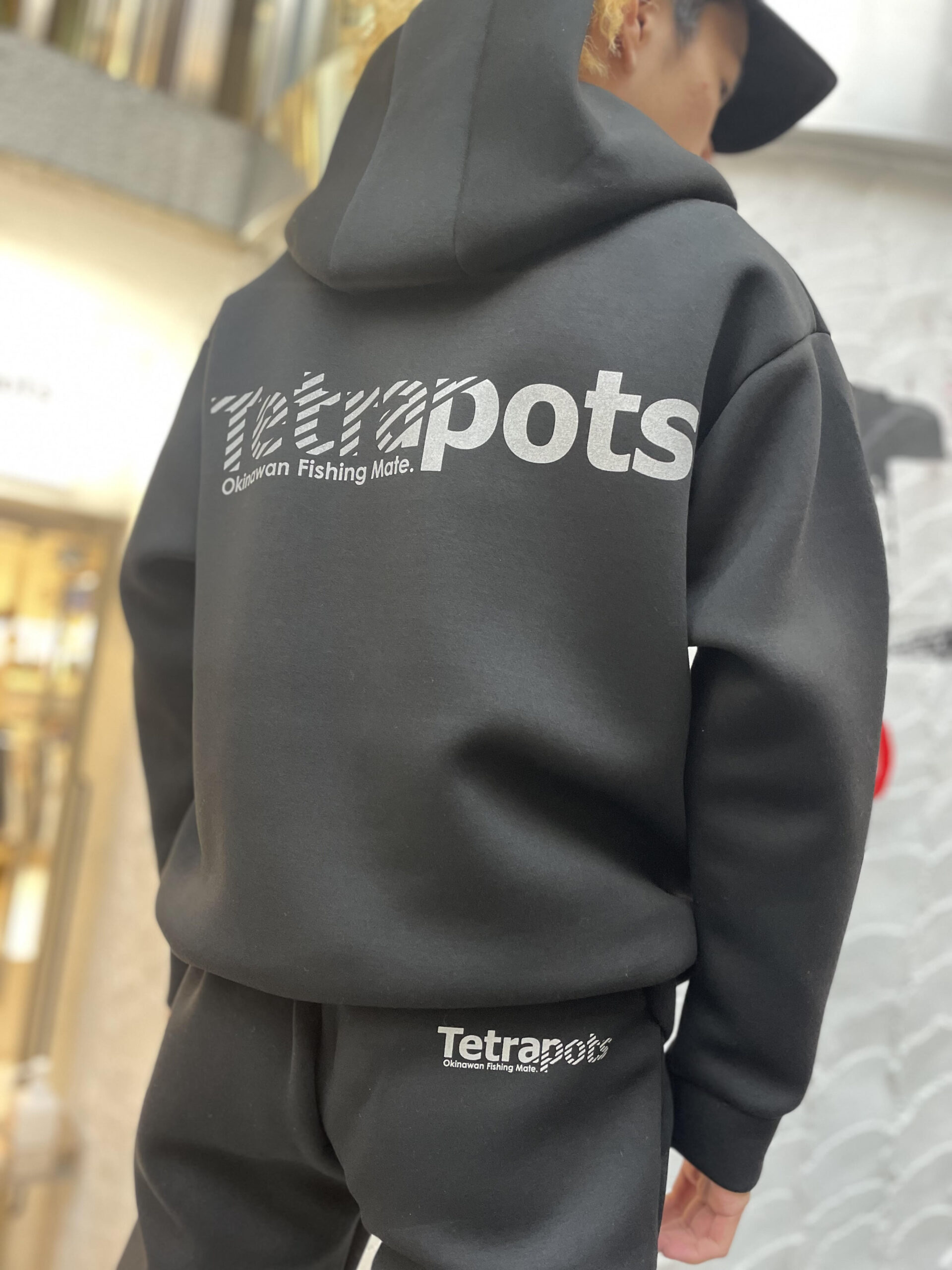 Tetrapots ナイロンジャケット　XL ネイビー×黄　テトラポッツ